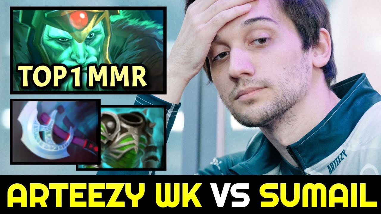 SUMAIL vs ARTEEZY TOP 1 MMR — Wraith King Situational Build with Manta Style Dota 2
