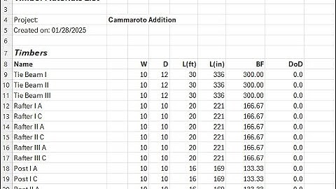 Timber Frame Design with Sketchup Part 4 - Generating a Timber List