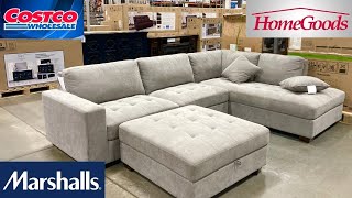 COSTCO HOMEGOODS MARSHALLS FURNITURE CHAIRS TABLES SOFAS SHOP WITH ME SHOPPING STORE WALK THROUGH