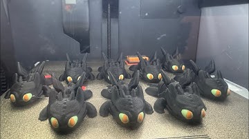 Nightfury Dragon Toothless Articulated Keyring - 3D Printing Timelapse