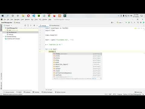 Message send bot by 8 line of python Code.