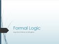 Formal Logic: Argument History & Syllogisms