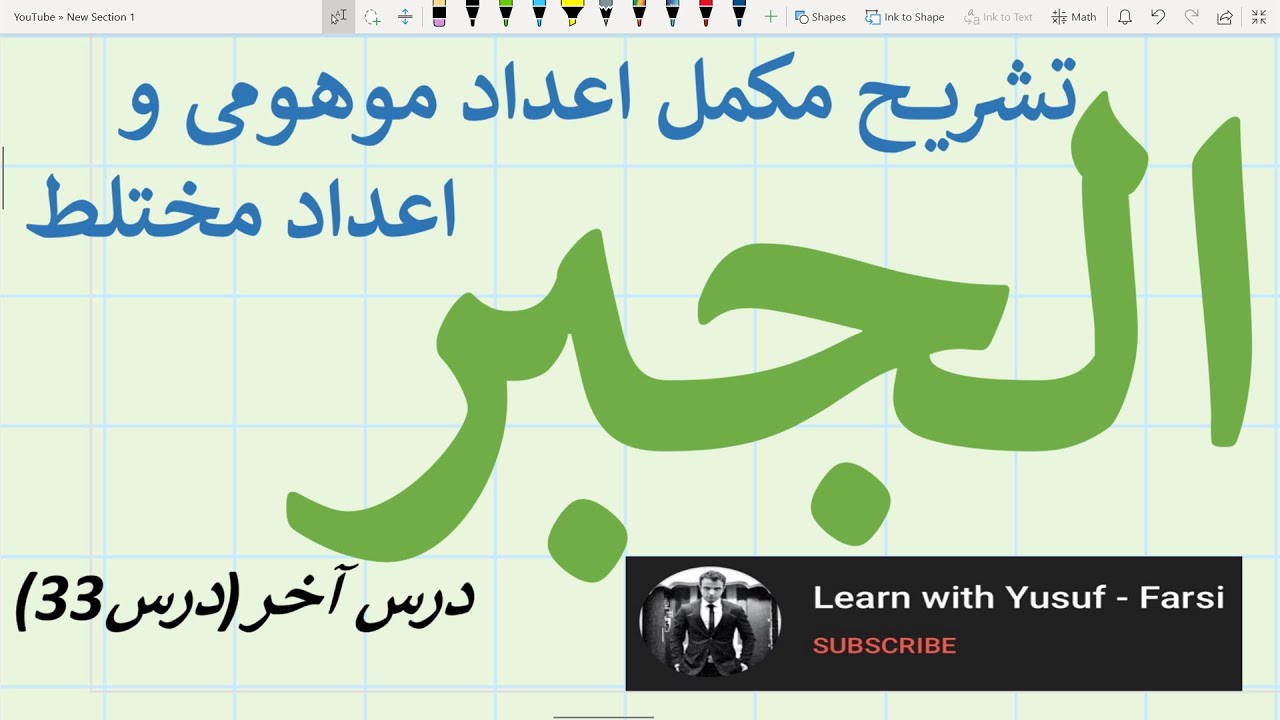 الجبر - درس آخر (عملیه های چهارگانه اعداد موهومی و مختلط با مثالها )