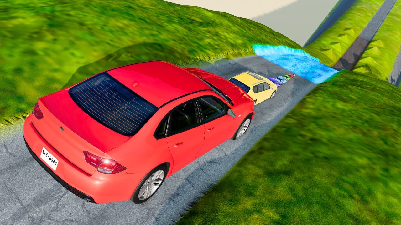 Small to Giant Cars vs Giant Slope | BeamNG.Drive