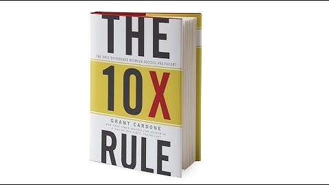 The 10X Rule By Grant Cardone Master class summary