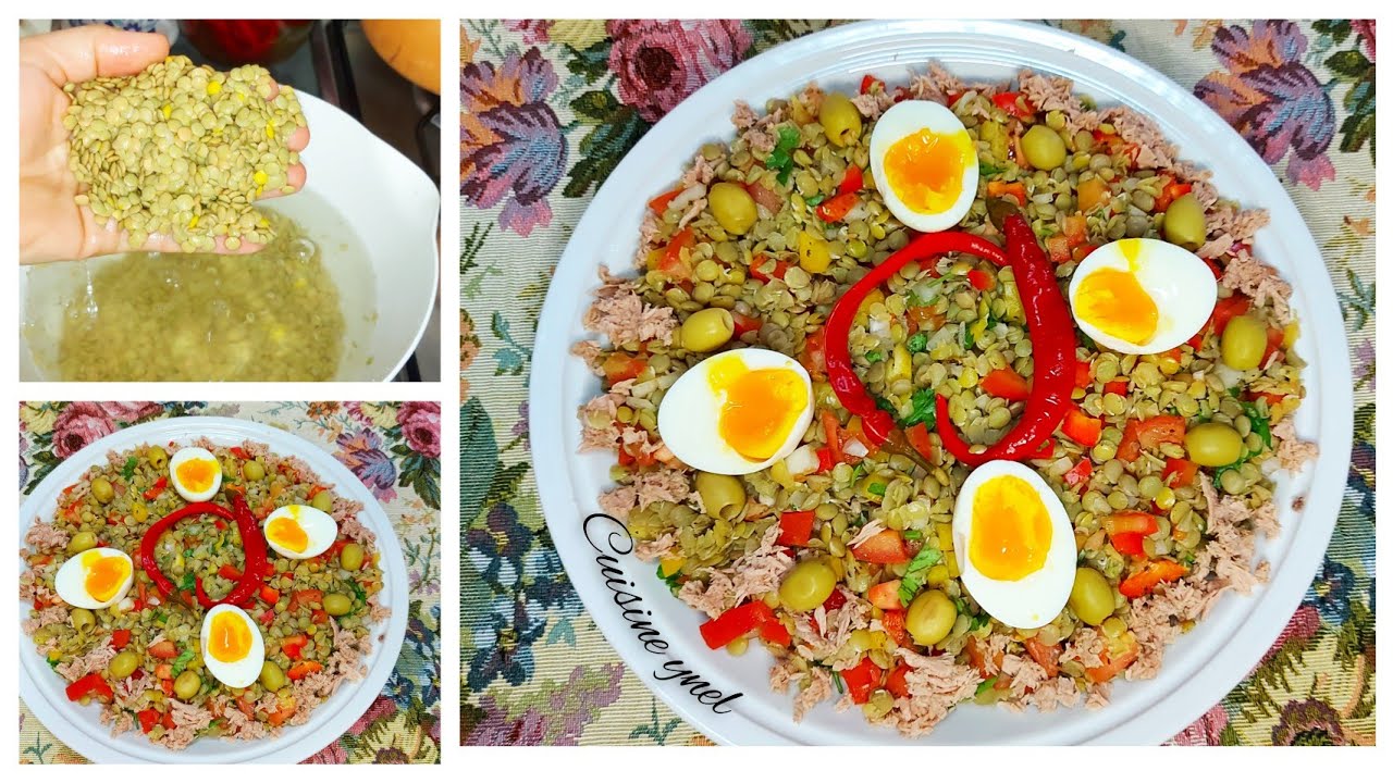 سلاطة عدس تونسية وجبة كاملة متكاملة من اسهل ما تحضرو ومن ابن ما تاكلو تحضر في 10دقايق  Salade