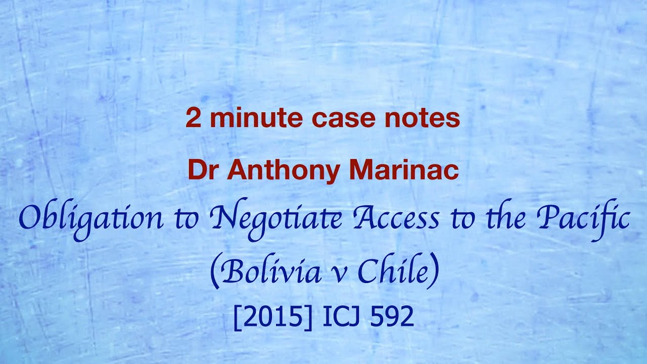 Bolivia v Chile (Access to the Pacific Ocean - states may make binding statements)