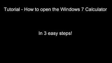 How to open the windows 7 calculator