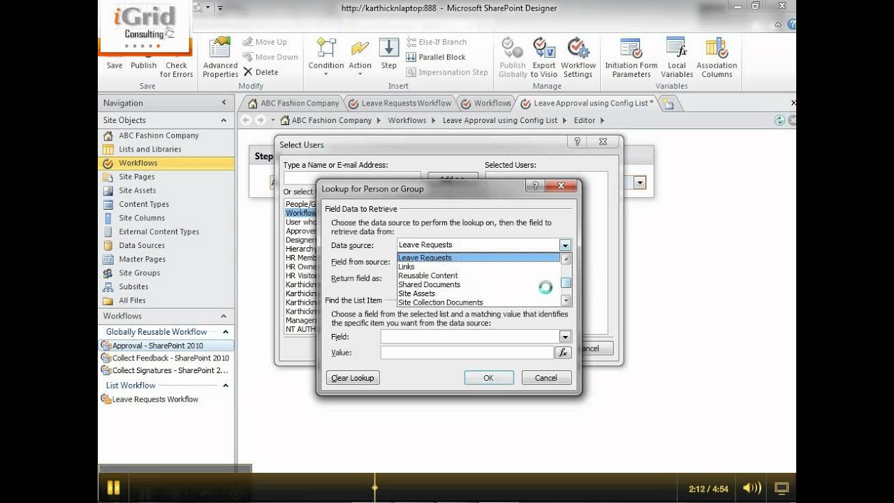 44- SharePoint 2010 - SharePoint Designer Workflow - 4 - YouTube