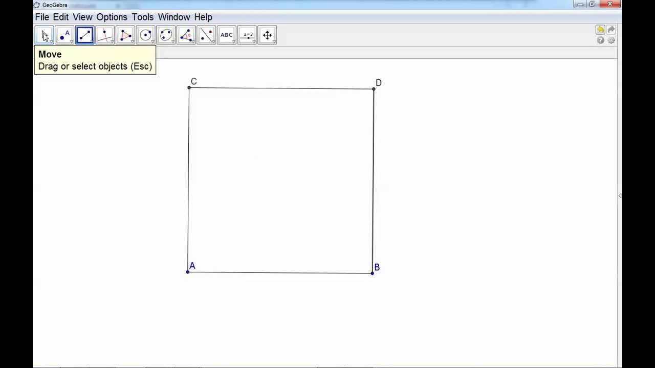 GeoGebra Tutorial: How to construct a square