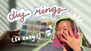 DIY WIRE WRAPPED RINGS FROM TIK TOK // easy and budget-friendly