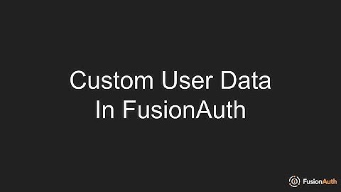 Custom User Data In FusionAuth