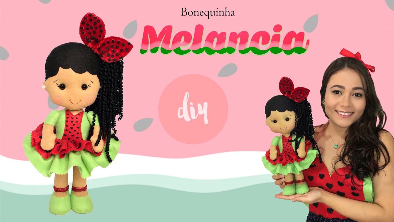 Bonequinha Melancia cacheada 🍉