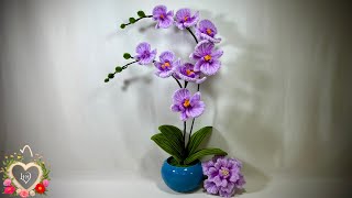 Cách làm hoa Lan Hồ Điệp bằng kẽm nhung - How to make a Phalaenopsis orchids flower ! #hms2