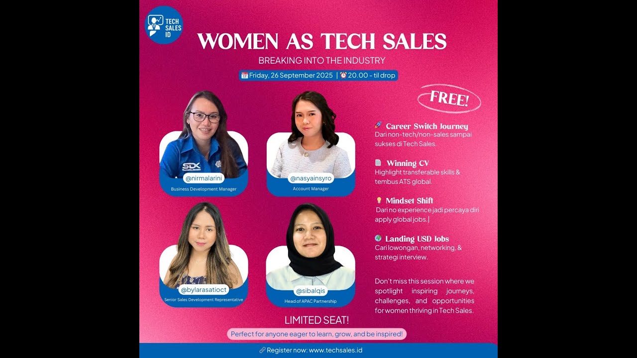 Tech Sales ID Special Webinar: Women as Tech Sales - Breaking into the Industry