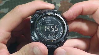 Часы Casio ProTrek 110Y: обзор и настройки(В кадре часы наручные мужские Casio ProTrek PRG-110Y-1VDR (1100 модель аналогична этой, кроме радиосинхронизации) и PRG-110T-7VD..., 2013-09-21T12:24:12.000Z)