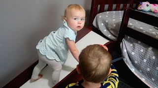 Mom is in Shock that #17monthsold Baby Aubrey Can Walk Up This!!! Best Playtime w/ Siblings Ever!!