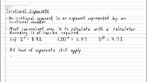 Irrational Exponents