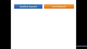 الفرق بين  Const و ReadOnly في لغه ال C#