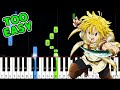 Netsujou no Spectrum - Nanatsu no Taizai OP 1- EASY Piano Tutorial [animelovemen]