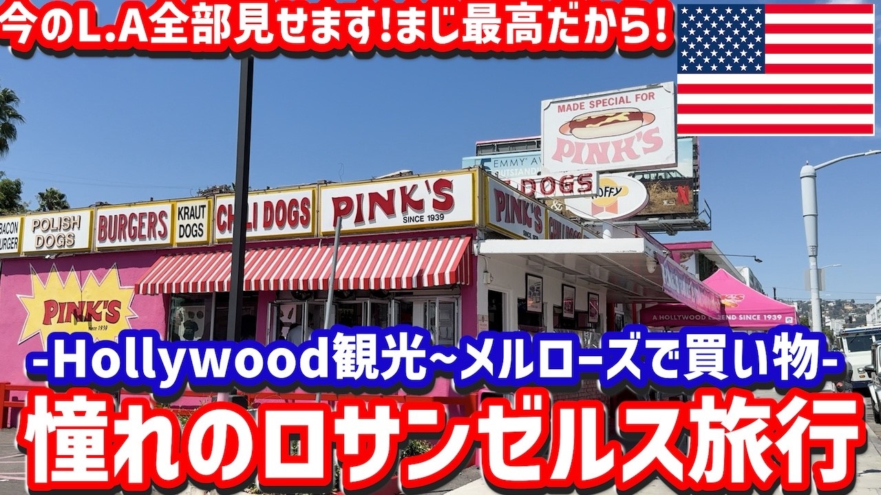 【アメリカ旅行🇺🇸7泊8日✈️】有名なハリウッド観光とメルローズでショッピング♡ los angels trip🇺🇸