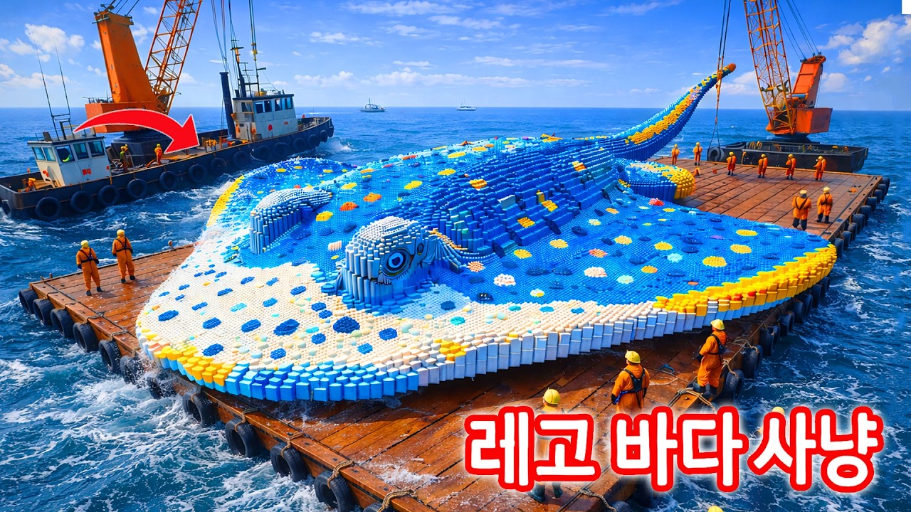 최고의 해산물 레시피 ✨ 1000KG 믿을 수 없는 HUGE 레고 가오리 잡기 실사 🐟 Lego Ocean Chef