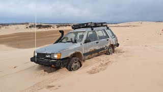 4wd Toyota Tercel wagon at Silver Lake Sand Dunes. 4/8/2023