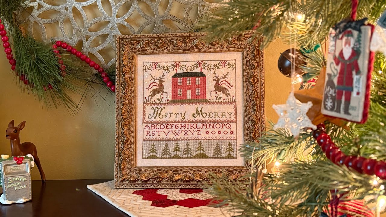 Flosstube 142: A Christmas house tour plus a finishing frenzy. Win a project bag!