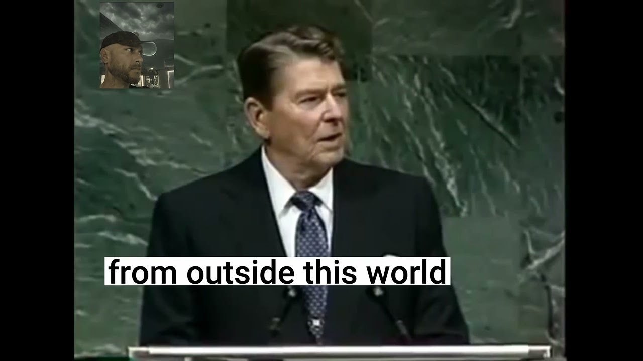 Former US President Ronald Reagan's alien speech at the United Nations