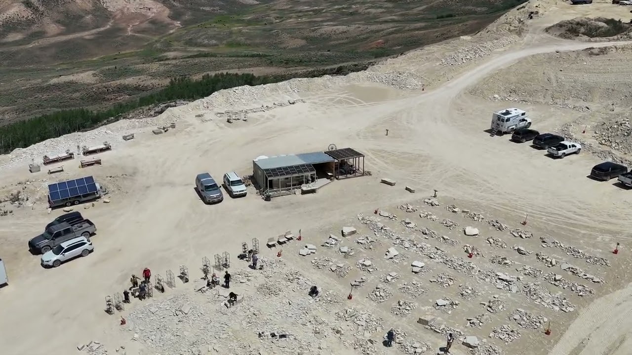 Drone Footage Of Fossil Lake Safari Quarry - Kemmerer, Wyoming