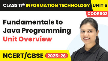 Fundamentals to Java Programming - Unit Overview | Class 11 IT Unit 5 (Code 802) Part B | CBSE 2025