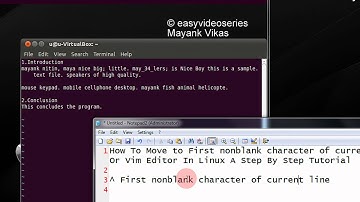 How To Move to First nonblank character of current line In Vi Or Vim Editor In Linux