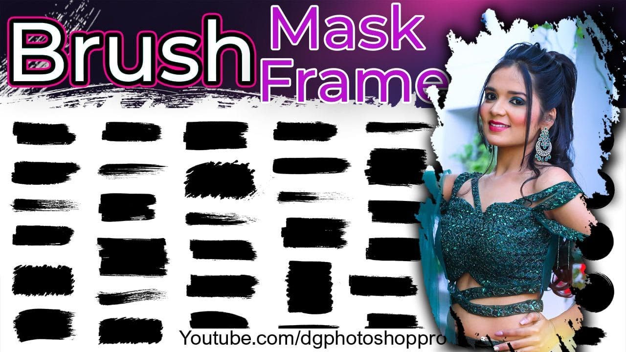 Free 50 Brush Stroke Mask Frames PNG/PSD | Frame Mask For Photoshop & Canva Ready
