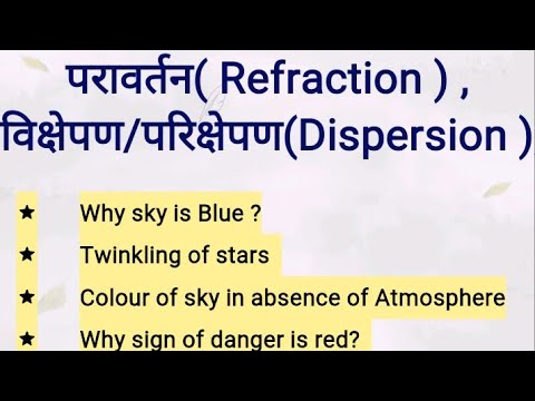 Light : परावर्तन( Refraction ) ,विक्षेपण/परिक्षेपण(Dispersion )