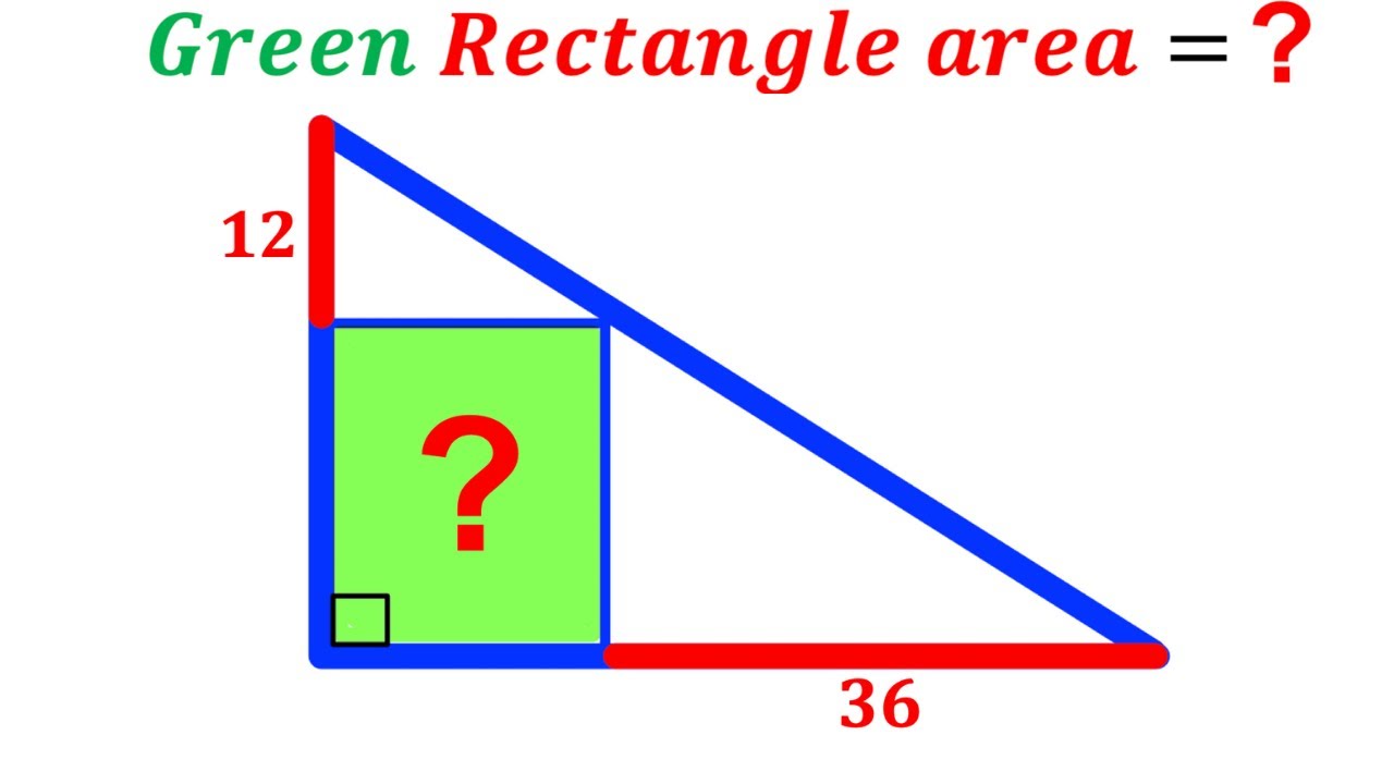 Can you find area of the Green shaded Rectangle? | (Triangle) | #math # ...