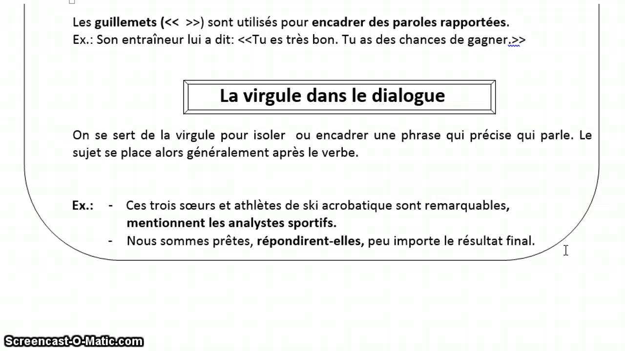 Les marques du dialogues - YouTube
