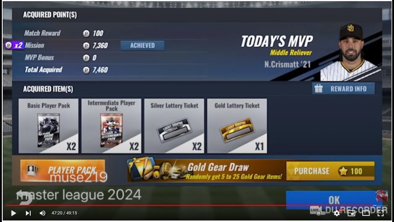 MLB 9 innings 2021 -   Master League 2024 Live  , Roll Back issue  , OffSeason  Event