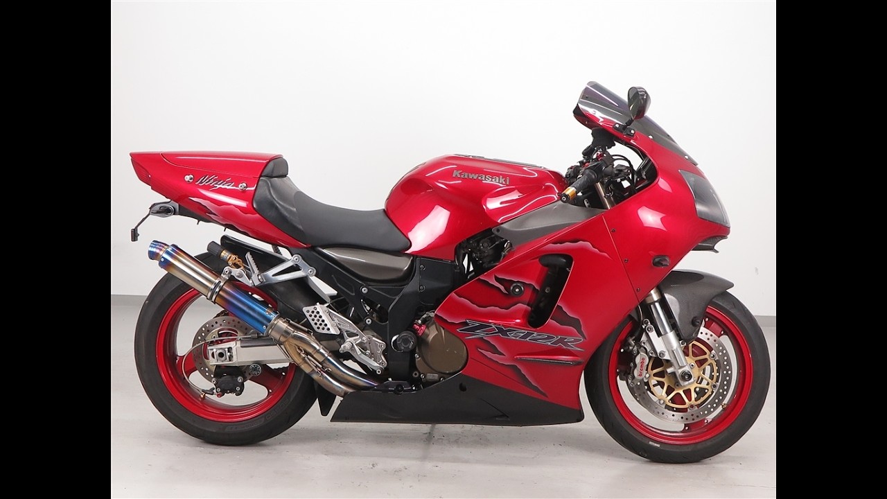 KAWASAKI ZX-12R ZXT20A エンジン始動 社外 マフラーサウンド - YouTube