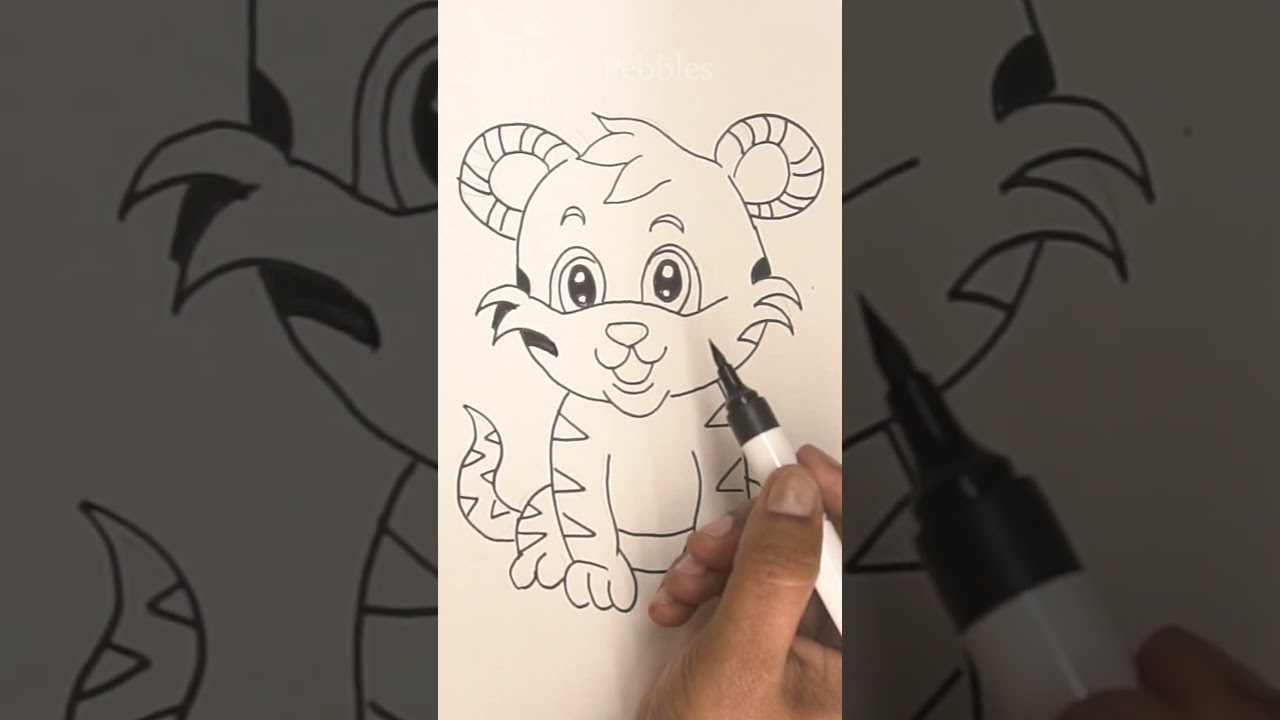 YouTube Video Statistics for How to draw a Tiger I Cub I Easy drawing -  NoxInfluencer, image size:1280x720