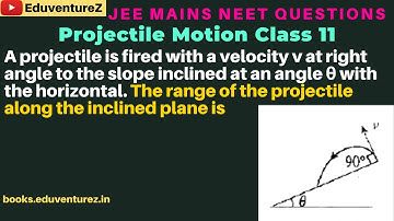 A projectile is fired with a velocity v at right angle to the slope inclined at an angle θ with the