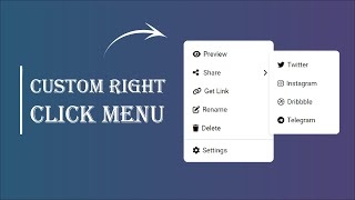 How To Create A Custom Right Click Menu | Custom Right Click Context Menu in HTML & CSS & JS