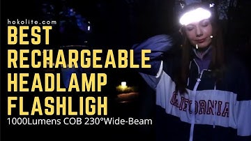 Best Rechargeable Headlamp Flashlight 2Pack ~ Best Light For Night | 1000Lumens COB 230°Wide-Beam