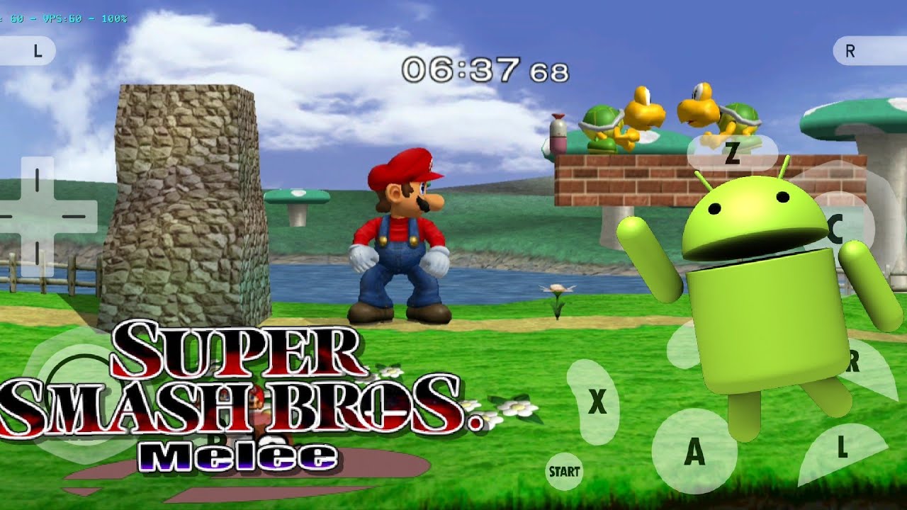 Запуск на смартфоне, Super Smash Bros. Melee, gameplay Android, mi8, snadragon 845, dolphin emulator