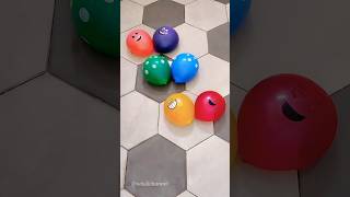 satisfying popping emoji balloons & polka dot balloons 😍🌈 #shorts #poppballons #oddlysatisfying