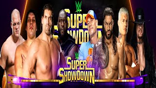 The Great Khali, Andre the Giant, Kane & Omos vs. Roman Reigns, Cody Rhodes, John Cena & Undertaker