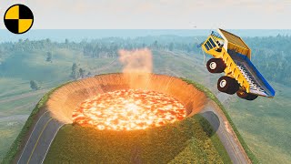 Cars vs Volcano #3  BeamNG.Drive