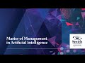 Master of Management in Artificial Intelligence Information Session | Jan. 18, 2024
