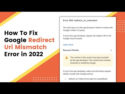 How To Fix Google Redirect Uri Mismatch Error