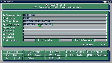 AMIGA UTILITY DATABASE ALPHASOFT ALPHA SOFT Cr TARKUS TEAM BASH DEDOMENON