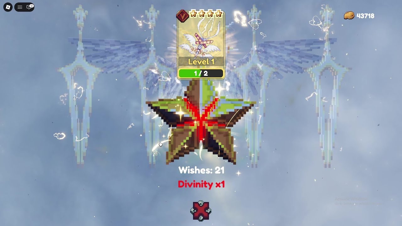 Opening 26 wishes in Pixel Blade | Roblox | Vaulted | Divinity Set